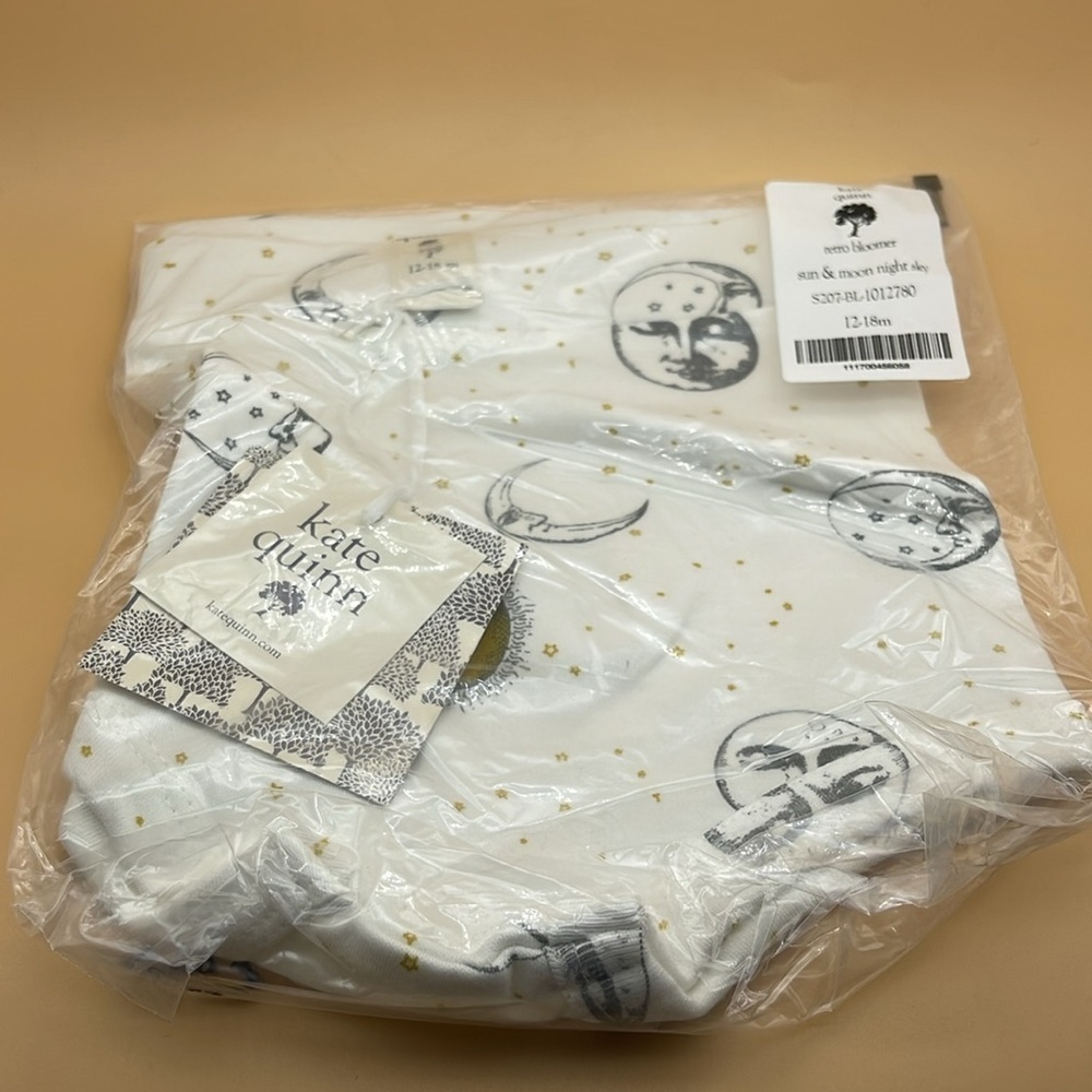 Kate Quinn retro bloomer, sun & moon night sky | organic cotton interlock 12-18m - Picture 3 of 4